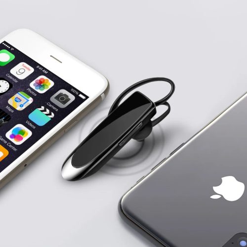 Techsuit - Bluetooth fejhallgató (CB1) - Kihangosító, Type-C, zajszűrés, Bluetooth 5.0, 24 órás beszélgetési idő - Fekete.