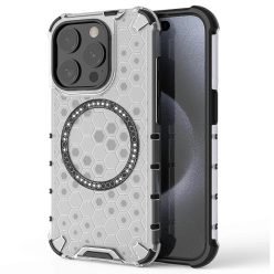   Techsuit - HoneyComb Shield MagSafe - iPhone 15 Pro Max - Fehér tok