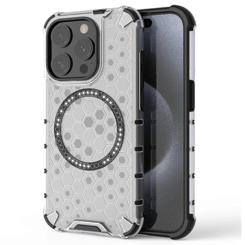 Techsuit - HoneyComb Shield MagSafe - iPhone 15 Pro Max - Fehér tok