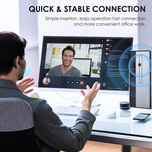 Techsuit - Bluetooth Headset (CB2) - Kihangosító, zajszűrő, kettős mikrofon, Bluetooth 5.3, 1000mAh, 96 óra beszélgetési idő - Fekete