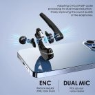 Techsuit - Bluetooth Headset (CB2) - Kihangosító, zajszűrő, kettős mikrofon, Bluetooth 5.3, 1000mAh, 96 óra beszélgetési idő - Fekete