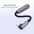 Techsuit - Prémium Kábel Adapter MusicDoX (AC7) - Lightning 3.5 mm Jackhez, Hi-Fi Hangzás, 3A, ABS, 0.1m - Szürke