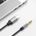 Techsuit - Prémium Kábel Adapter SoundShell (AC9) - USB-C-ről 3,5 mm-es Jack-re, DAC Chip, 16bit/48Khz, 1,5m - Szürke