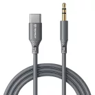 Techsuit - Prémium Kábel Adapter SoundFleX (AC4) - Type-C - 3.5mm Jack, Hi-Fi Minőség, DAC Chip, Szilikagél, 1m - Szürke