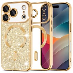 iPhone 17 Pro Max Gold Techsuit Luxury Glitter MagSafe tok