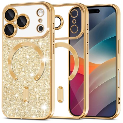 iPhone 17 Pro Max Gold Techsuit Luxury Glitter MagSafe tok
