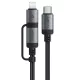 Acefast - Adatkábel (C20-01) - USB-C Type-C-hez, Lightning, 60W, Gyors töltés, Hajlításálló, MFi Tanúsítvánnyal, 1.2m - Fekete