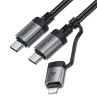 Acefast - Adatkábel (C20-01) - USB-C Type-C-hez, Lightning, 60W, Gyors töltés, Hajlításálló, MFi Tanúsítvánnyal, 1.2m - Fekete