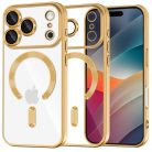 iPhone 17 Pro Max Gold Techsuit Luxury Crystal MagSafe tok