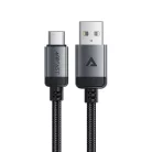 Acefast USB Type-C Adatkábel C20-04, 3A, Gyors Töltés, Hajlításálló, Nylon Fonat, 1,2m - Fekete