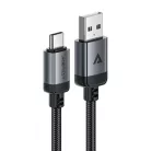 Acefast USB Type-C Adatkábel C20-04, 3A, Gyors Töltés, Hajlításálló, Nylon Fonat, 1,2m - Fekete