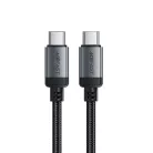 Acefast - Adatkábel (C20-03) - USB-C a Type-C, 60W, 3A, Gyorstöltés, Hajlításálló, Nylon Fonat, 1.2m - Fekete