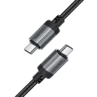 Acefast - Adatkábel (C20-03) - USB-C a Type-C, 60W, 3A, Gyorstöltés, Hajlításálló, Nylon Fonat, 1.2m - Fekete