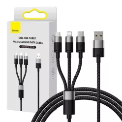   Data Cable Baseus USB to Type-C, Lightning, Micro-USB, 100W, 1.5m - Cluster Black