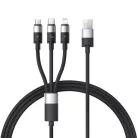 Data Cable Baseus USB to Type-C, Lightning, Micro-USB, 100W, 1.5m - Cluster Black