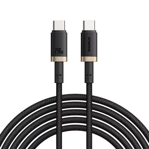 MacBook Baseus - Data Cable Dura Series (P10377803U03-00) - Gyors töltés, Type-C, PD 240W, 480Mbps, 1m - Arany / Fekete