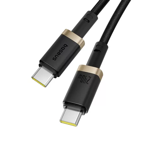 MacBook Baseus - Data Cable Dura Series (P10377803U03-00) - Gyors töltés, Type-C, PD 240W, 480Mbps, 1m - Arany / Fekete