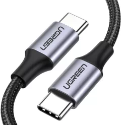   Ugreen USB Type-C - USB Type-C kábel QC. 480Mbps 60W 3A 1m fekete és szürke (US261 50150)