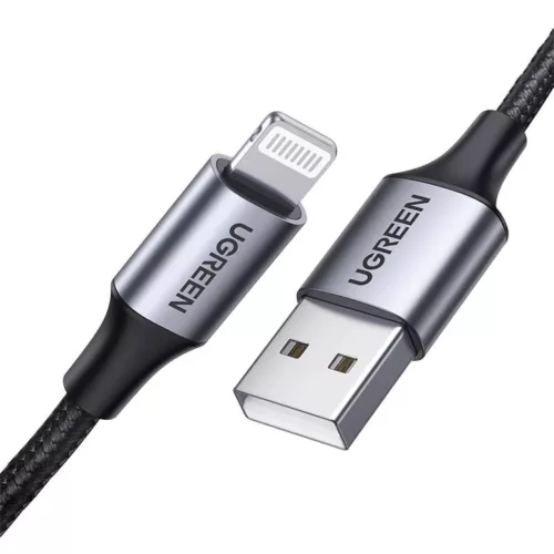 UGREEN US199 Lightning - USB kábel, 2,4A, 1 m (fekete)