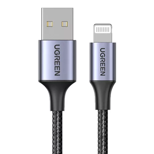 UGREEN US199 Lightning - USB kábel, 2,4A, 1 m (fekete)