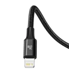 Micro USB Type-C - Lightning/ USB Type-C/ Micro USB kábel 1.5m fekete Baseus Rapid 3in1 (CAMLT-SC01)