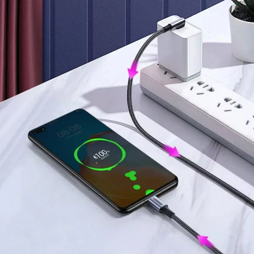 Ugreen US334 70643 USB-C (szögletes) / USB-C (egyenes) kábel 100W PD 1m - fekete