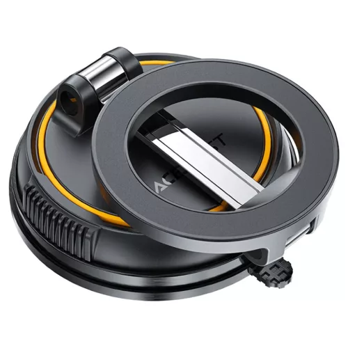 Autós tartó Acefast Car Holder (D55) - Műszerfalra / Szélvédőre, 360°, Kettős tengelyű, Összecsukható, Erős mágnesek, Max. 6.9" - Fekete
