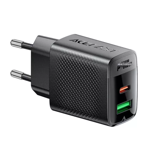 Acefast A98 GaN Hálózati Töltő USB-A / USB-C PD 30W - Fekete