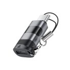 Adapter Acefast (J9) - Digitális kijelzővel, Type-C to USB-C, 480Mbps, 20V/5A, Gyors töltés, adatátvitel - Fém Szürke