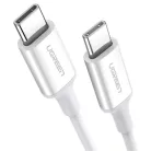 Ugreen US264 USB-C - USB-C kábel, 60W, 0.5m (fehér)