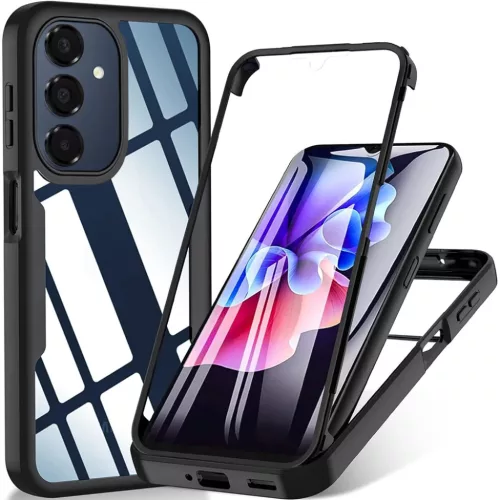 Samsung Galaxy A17 5G - Techsuit - ColorVerse 360 sorozat + képernyővédő - Fekete tok