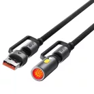 Acefast - Adatkábel (J6) - Multifunkciós, Gyors töltés, USB/USB-C - Type-C/Szivargyújtó, 60W, 3A, 1.2m - Fekete