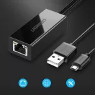 Ugreen külső hálózati adapter USB 100Mbps Chromecasthez 1m kábellel fekete (30985)
