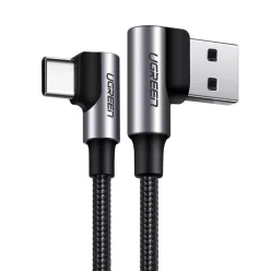   Ugreen US176 USB - USB-C kábel, 90 fokban döntött, 3A, 2m (fekete)