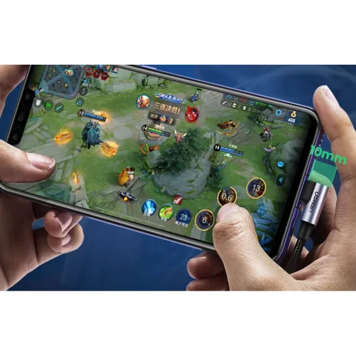 Ugreen US176 USB - USB-C kábel, 90 fokban döntött, 3A, 2m (fekete)