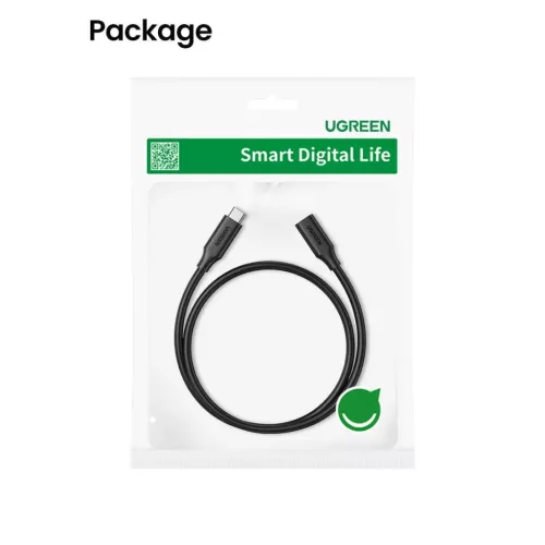 Ugreen USB-C 3.1 Gen2 hosszabbító kábel, 4K, 100W, 1m (fekete)