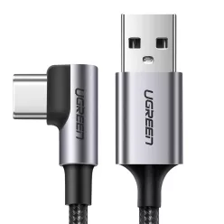   Ugreen US284 70255 USB-A (egyenes) / USB-C (szögletes) kábel 3A 3m - szürke