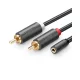 2xRCA kábel (Cinch) jack 3.5 mm 25cm fekete UGREEN AV102