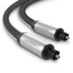   Ugreen AV108 Toslink audio optikai kábel, fonott alumínium, 1.5m (szürke)