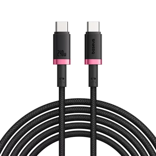 MacBook Piros / Fekete Baseus - Data Cable Dura Series (P10377803U03-01) - Gyors töltés, Type-C, PD 240W, 480Mbps, 1m