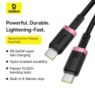 MacBook Piros / Fekete Baseus - Data Cable Dura Series (P10377803U03-01) - Gyors töltés, Type-C, PD 240W, 480Mbps, 1m