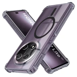   Honor Magic7 Lite / X9c Fekete Füst Techsuit Ütésálló Átlátszó Szilikon MagSafe tok