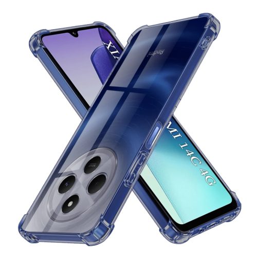 Techsuit - Ütésálló Átlátszó Szilikon - Xiaomi Redmi 14C / Poco C75 - Füstfekete tok