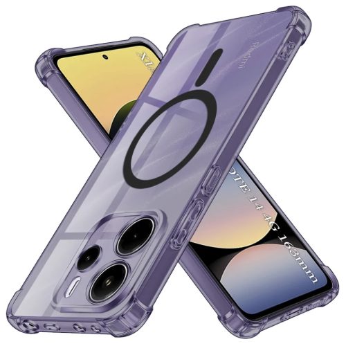 Xiaomi Redmi Note 14 4G (Standard) - Techsuit - Ütésálló Átlátszó Szilikon MagSafe Tok - Füst Fekete tok