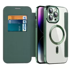 iPhone 14 Pro Max Zöld Techsuit SmartMag Könyvtok