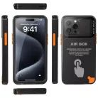 iPhone 12/12 Pro/13/13 Pro/14/14 Pro/15/15 Pro/16 Fekete ShellBox - AirBox Vízálló IP68 Tok (6.1 hüvelyk)