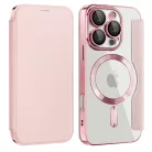 Techsuit - SmartMag Könyv Tok - iPhone 16 Pro - Rózsaszín tok