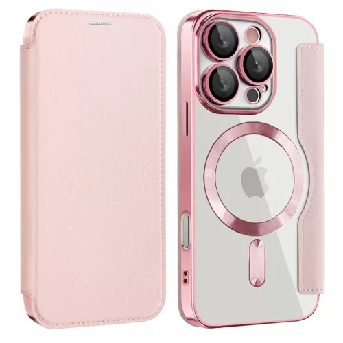 Techsuit - SmartMag Könyv Tok - iPhone 16 Pro - Rózsaszín tok