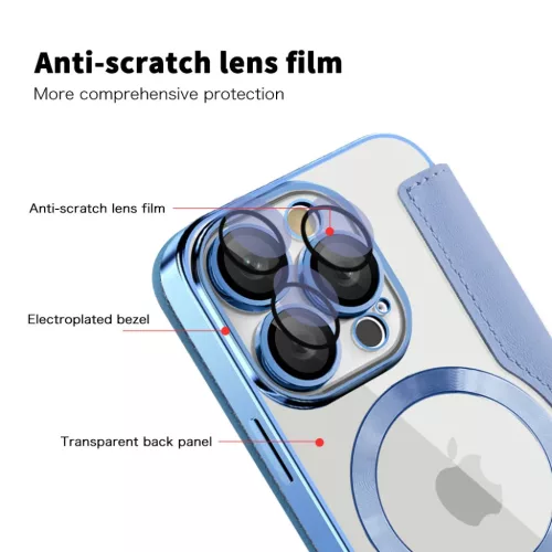 Techsuit - SmartMag Könyvtok - iPhone 16 Pro - Világoskék tok