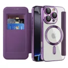 Techsuit - SmartMag Könyv Tok - iPhone 16 Pro - Lila tok